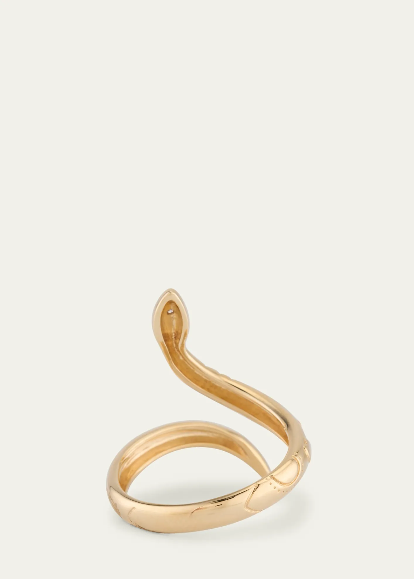 Sydney Evan14K Yellow Gold Wrap Snake Ring with Diamonds, Size 6.5
