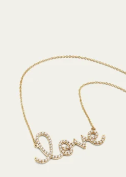 Sydney EvanLarge 14k Yellow Gold & Diamond Love Necklace