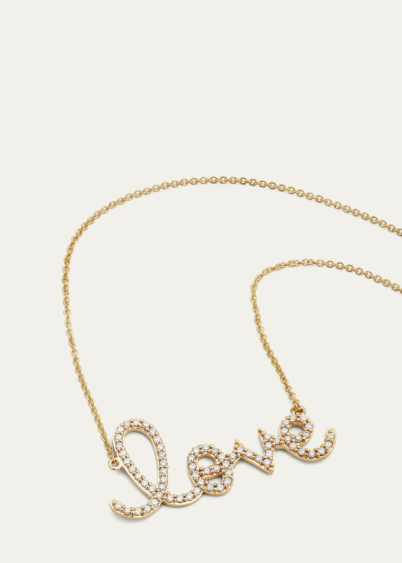 Sydney EvanLarge 14k Yellow Gold & Diamond Love Necklace