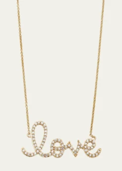 Sydney EvanLarge 14k Yellow Gold & Diamond Love Necklace