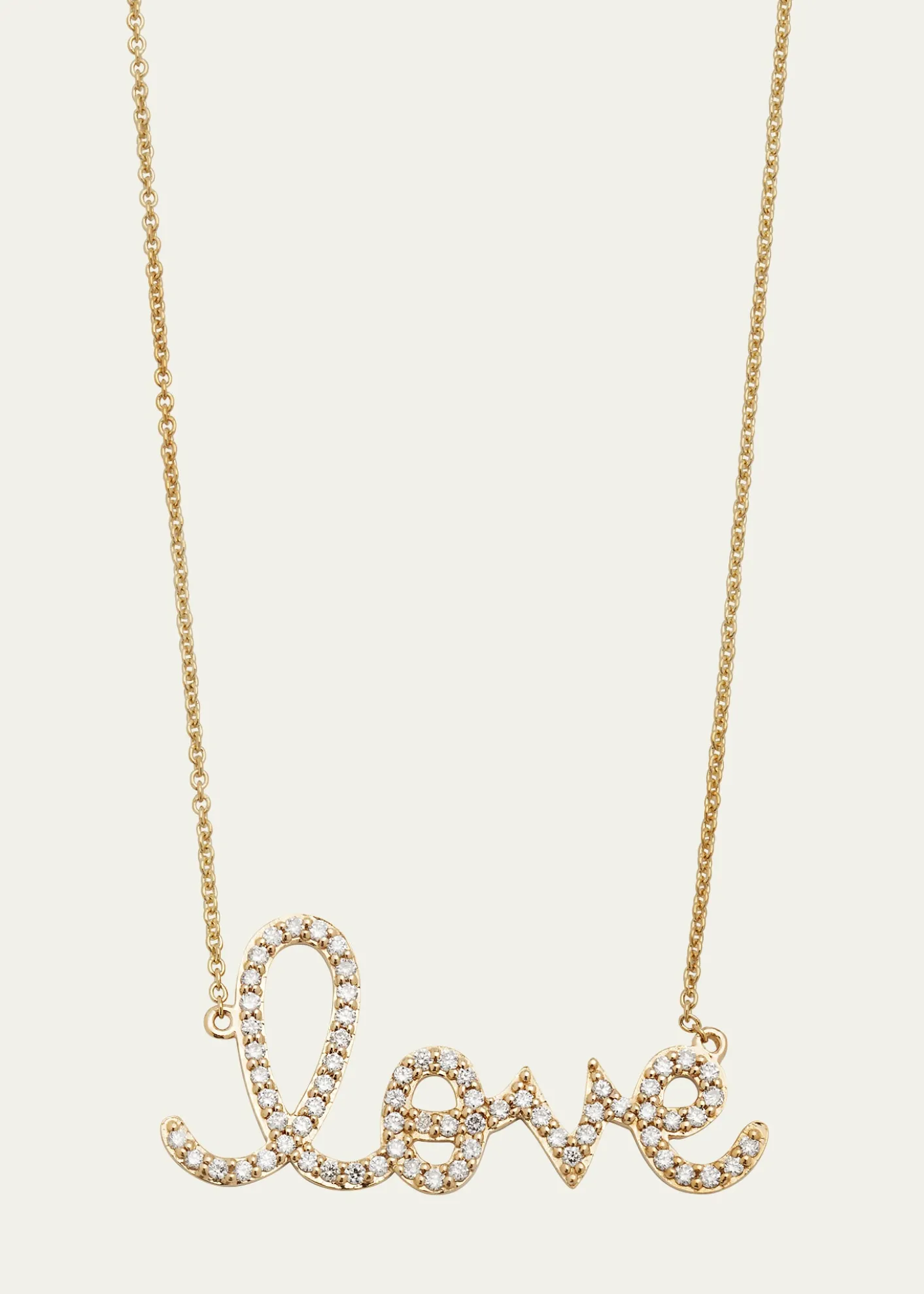 Sydney EvanLarge 14k Yellow Gold & Diamond Love Necklace