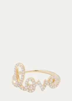 Sydney EvanLarge Love 14K Gold Ring with Diamonds