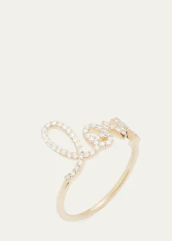 Sydney EvanLarge Love 14K Gold Ring with Diamonds