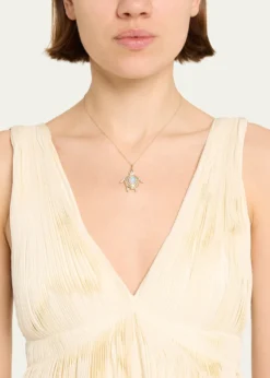 Sydney EvanMarquise Eye Diamond Pave Turtle Charm Chain Necklace