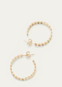 Sydney EvanMarquis Evil Eye Hoop Earrings in Rainbow, Medium