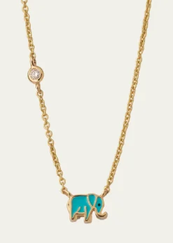 Sydney EvanMini Enamel Elephant Pendant Necklace