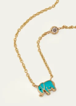 Sydney EvanMini Enamel Elephant Pendant Necklace