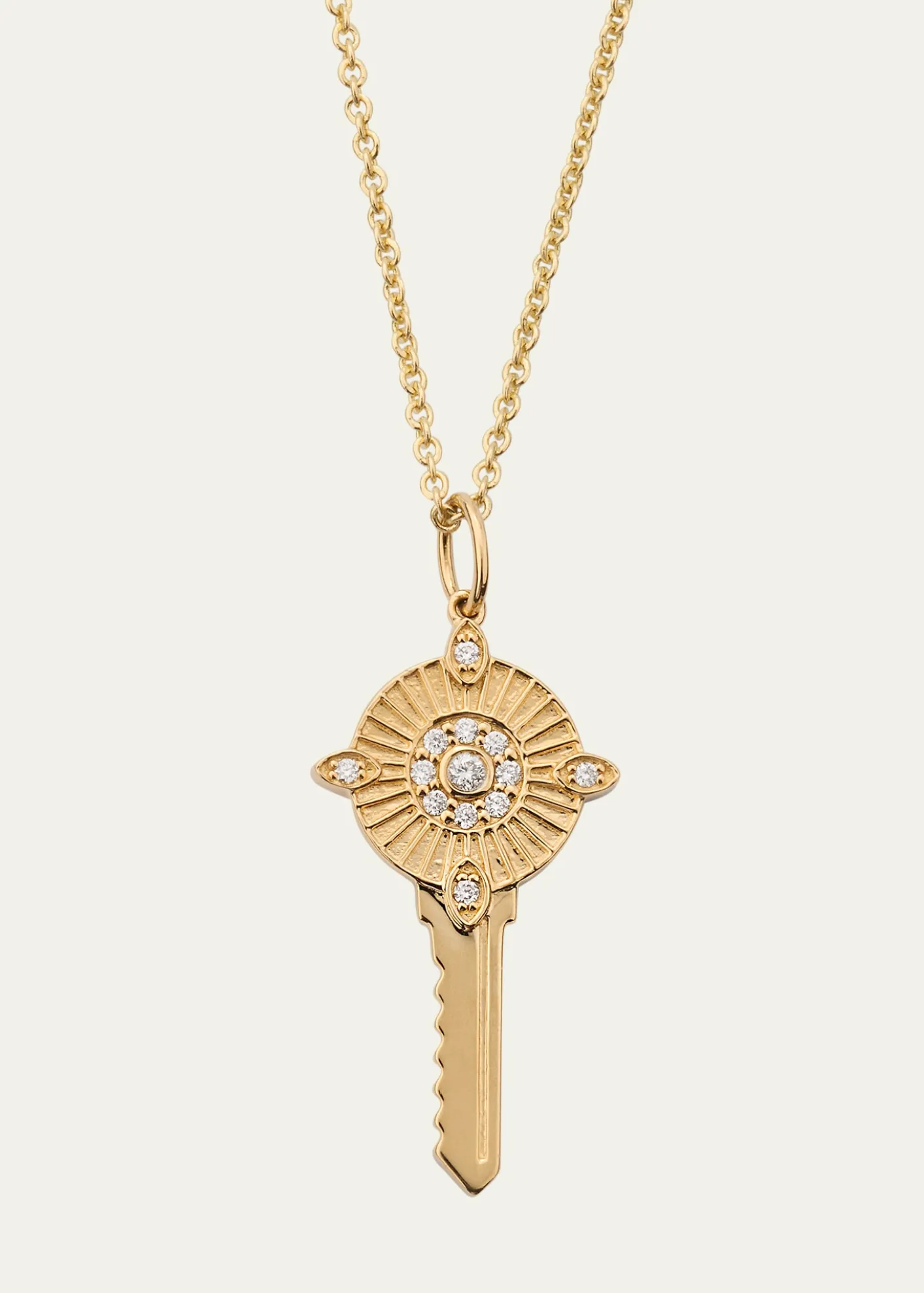Sydney EvanProtection Key Charm on Cable Chain Necklace