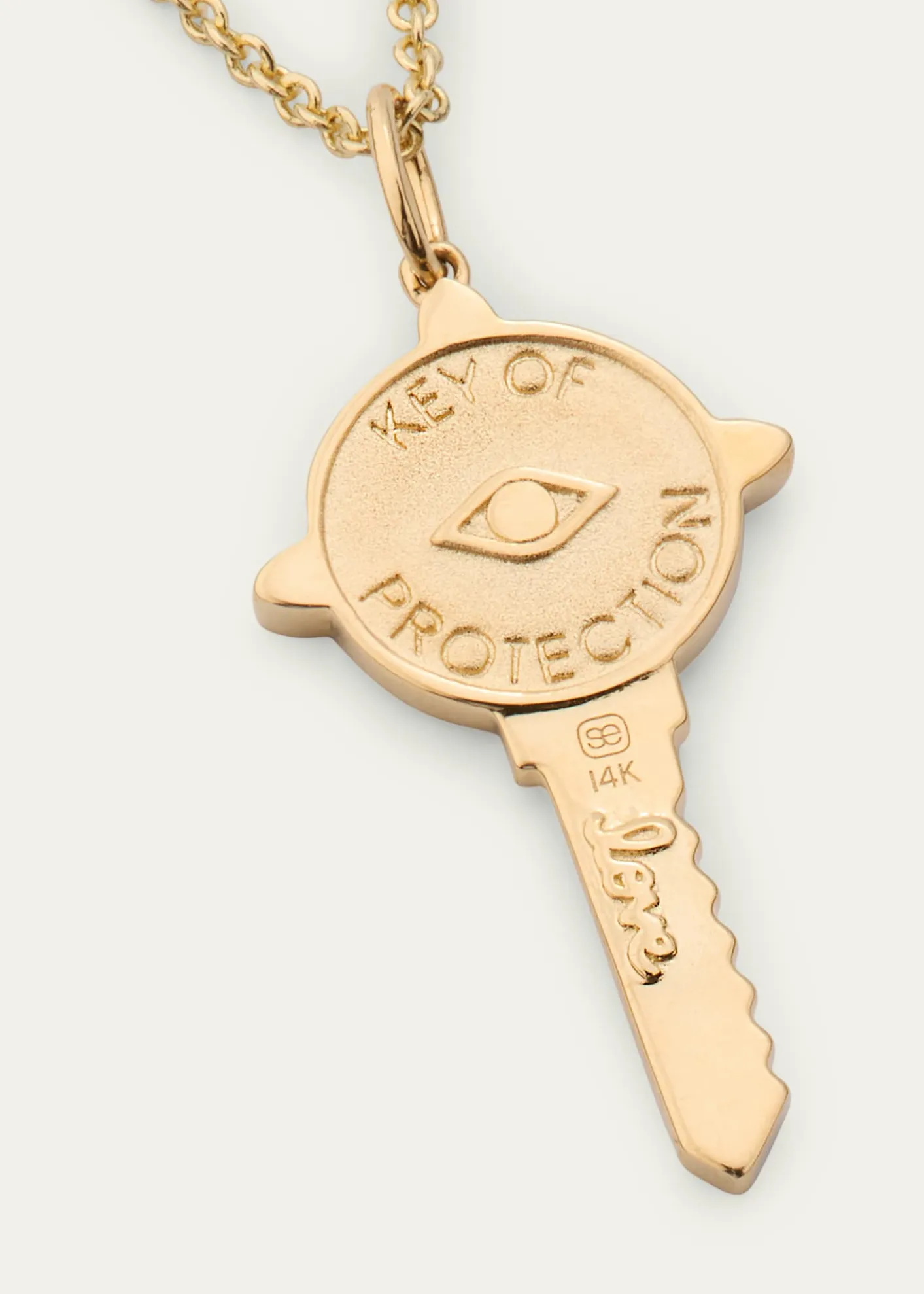 Sydney EvanProtection Key Charm on Cable Chain Necklace