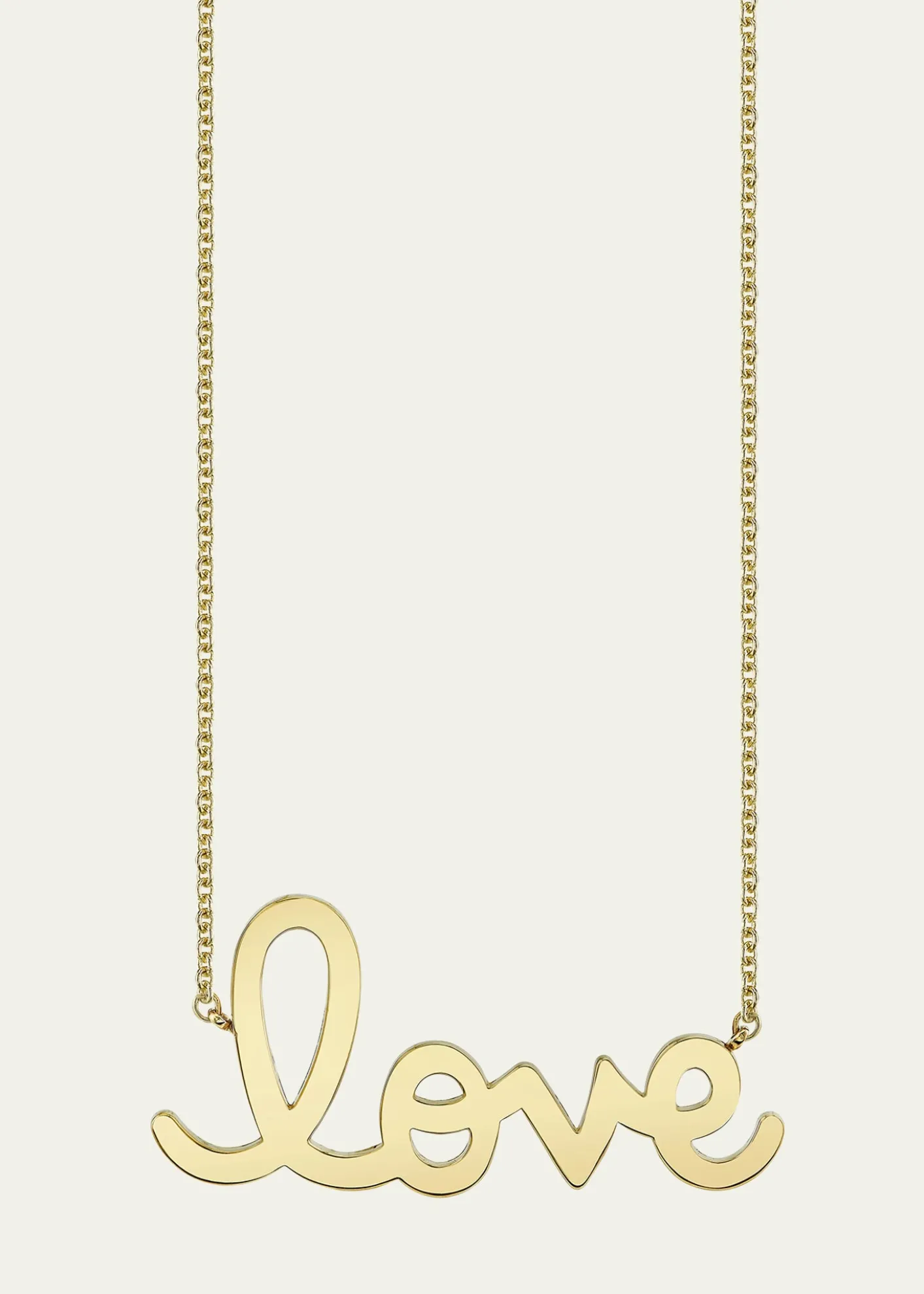 Sydney EvanPure Gold Big Love Script Necklace