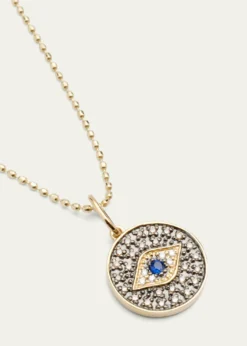 Sydney EvanSmall Diamond Evil Eye Medallion Necklace