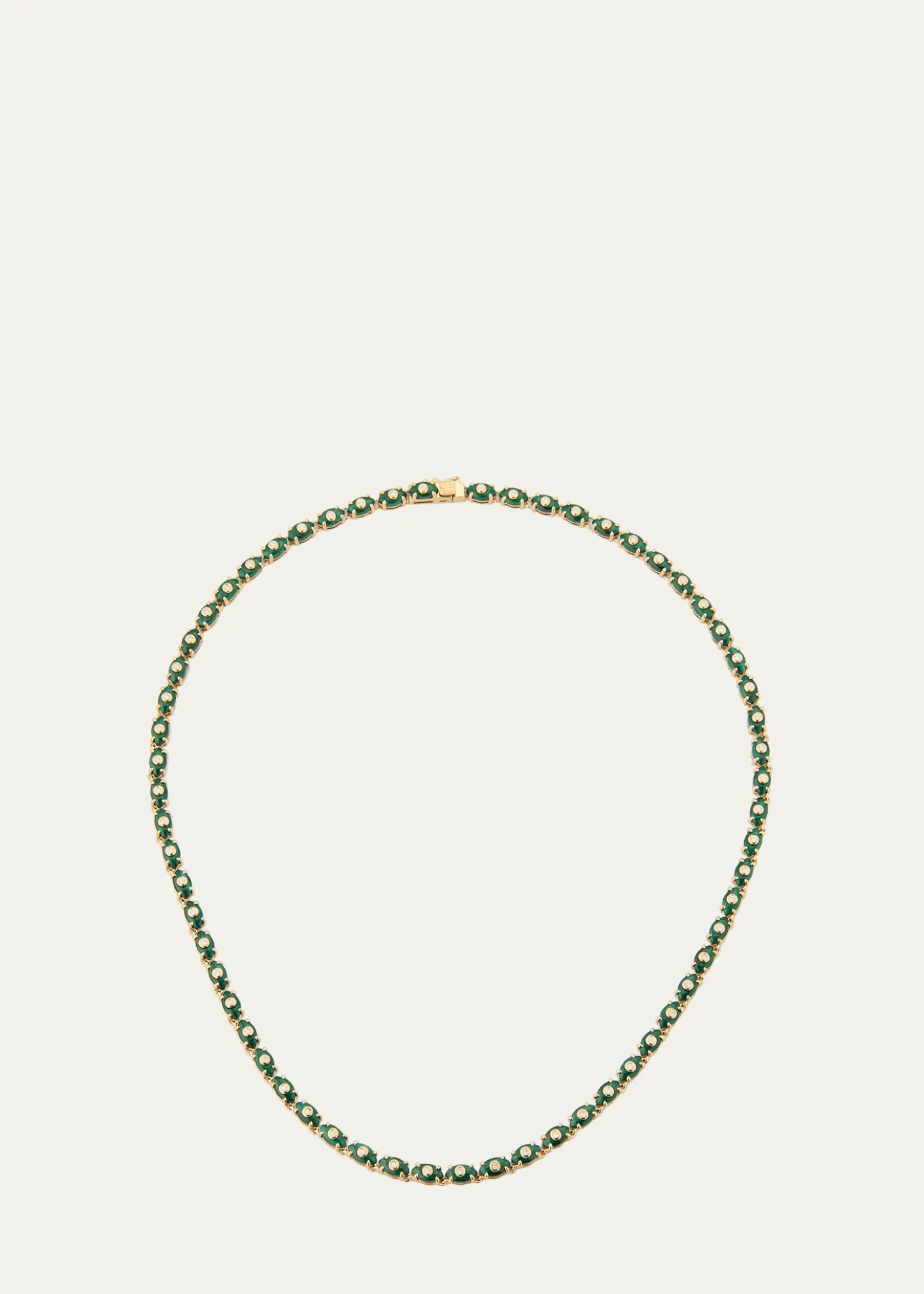 Sydney EvanTiny Carved Malachite Evil Eye Necklace with Diamonds