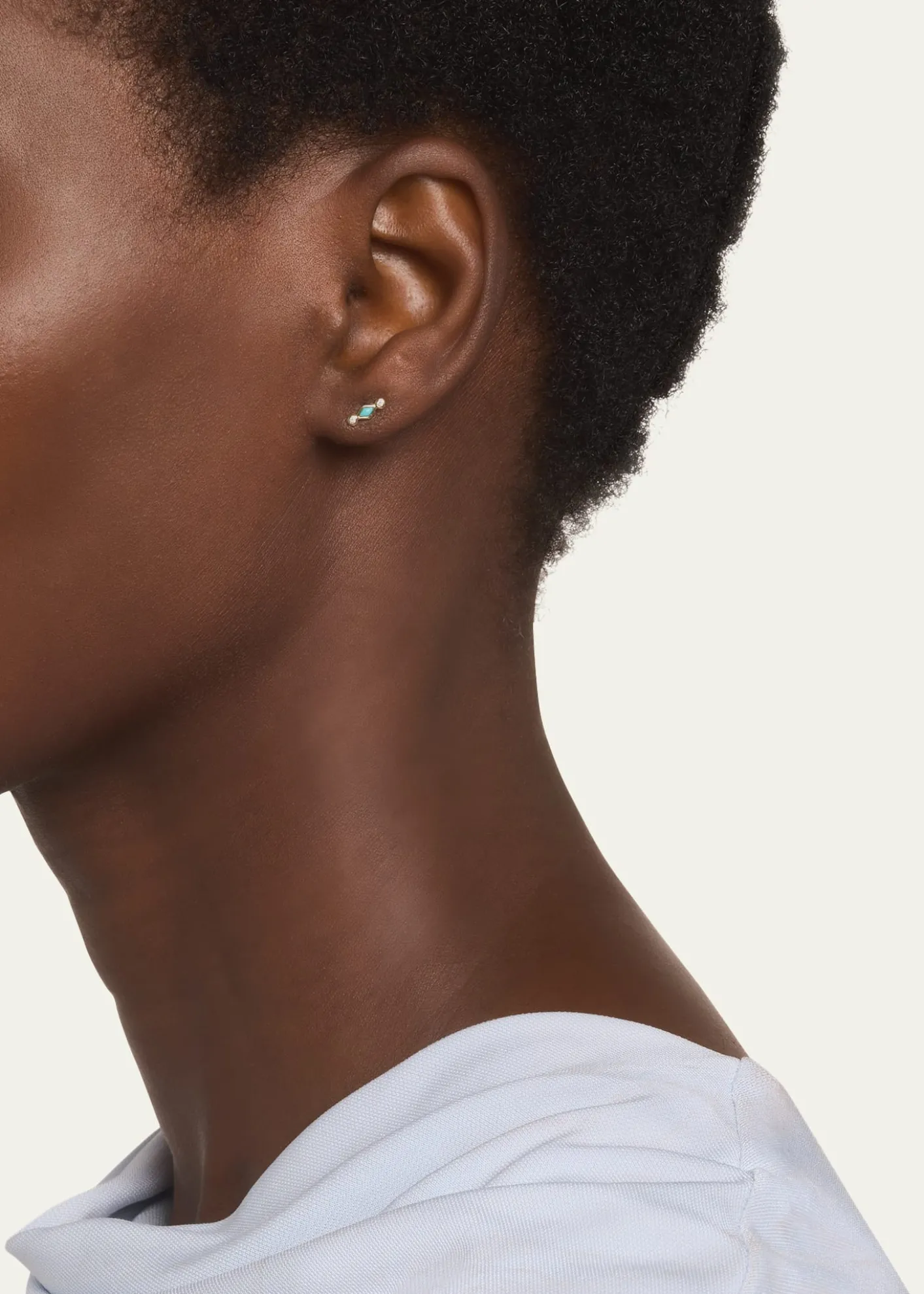 Sydney EvanTurquoise and Diamond Bezel Stud Earrings