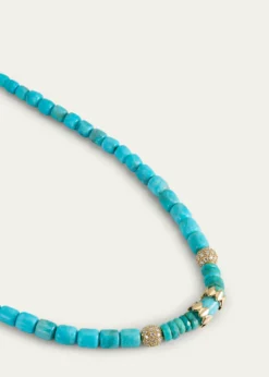 Sydney EvanTurquoise Barrels Rondelle Necklace