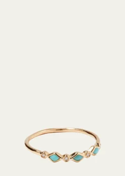 Sydney EvanTurquoise Bezel & Diamond Stacking Ring
