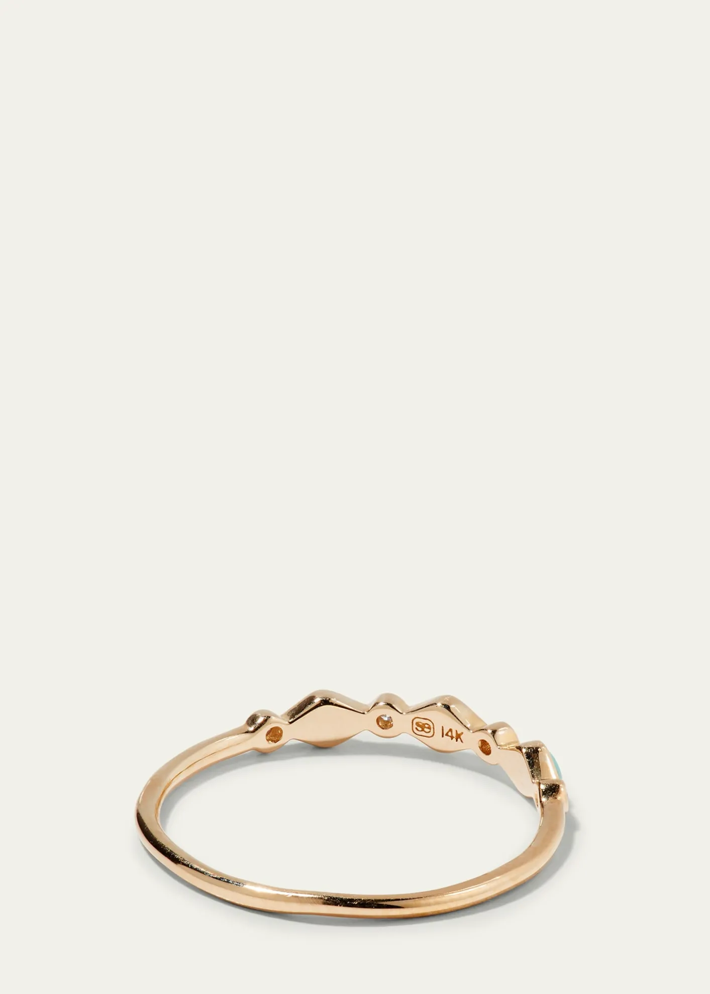 Sydney EvanTurquoise Bezel & Diamond Stacking Ring