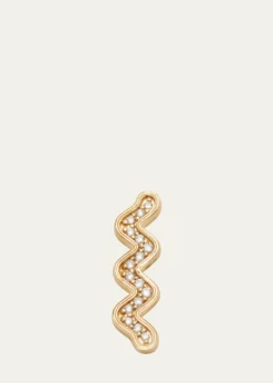 Sydney EvanWavy Bar Ear Climber with Diamonds, Single