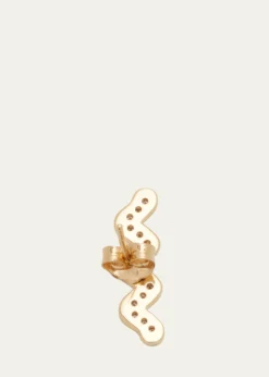 Sydney EvanWavy Bar Ear Climber with Diamonds, Single