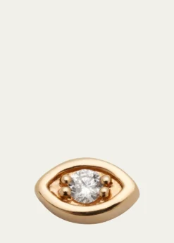 Sydney EvanYellow Gold Diamond Center Evil Eye Stud Earring, Single