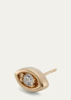 Sydney EvanYellow Gold Diamond Center Evil Eye Stud Earring, Single