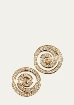 Sydney EvanYellow Gold Diamond Spiral Stud Earrings