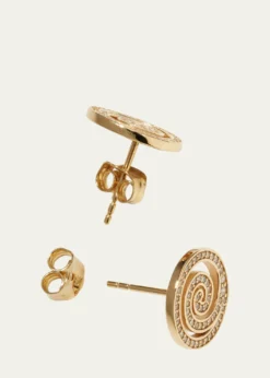 Sydney EvanYellow Gold Diamond Spiral Stud Earrings