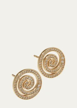 Sydney EvanYellow Gold Diamond Spiral Stud Earrings