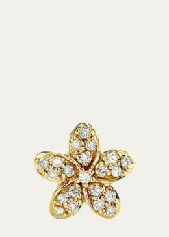 Sydney EvanYellow Gold Plumeria Diamond Flower Stud Earring, Single