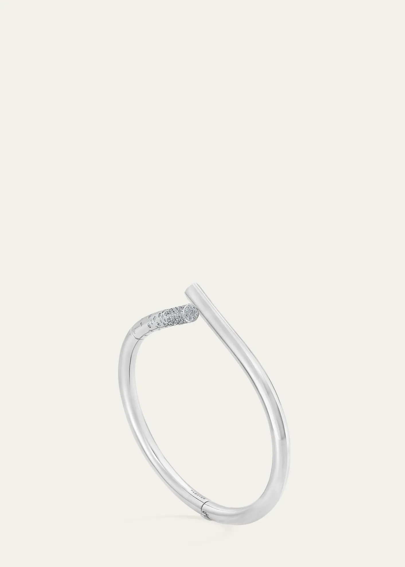 TABAYER18K White Gold Diamond Pave Loop Bracelet