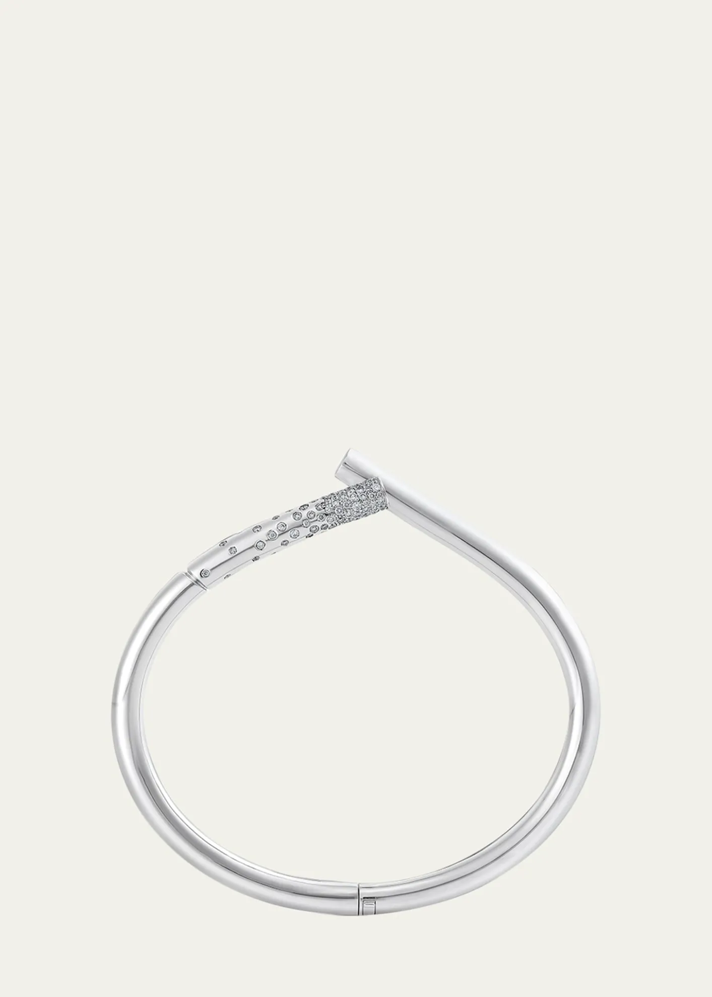 TABAYER18K White Gold Diamond Pave Loop Bracelet