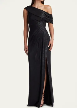 Tadashi ShojiLeary Draped One-Shoulder Gown