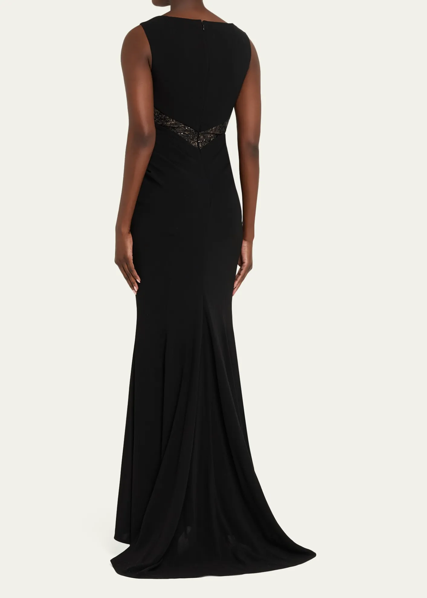 Talbot RunhofLace-Inset Sleeveless Trumpet Evening Gown