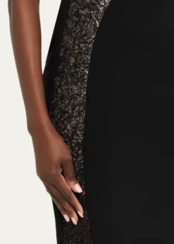 Talbot RunhofLace-Inset Sleeveless Trumpet Evening Gown
