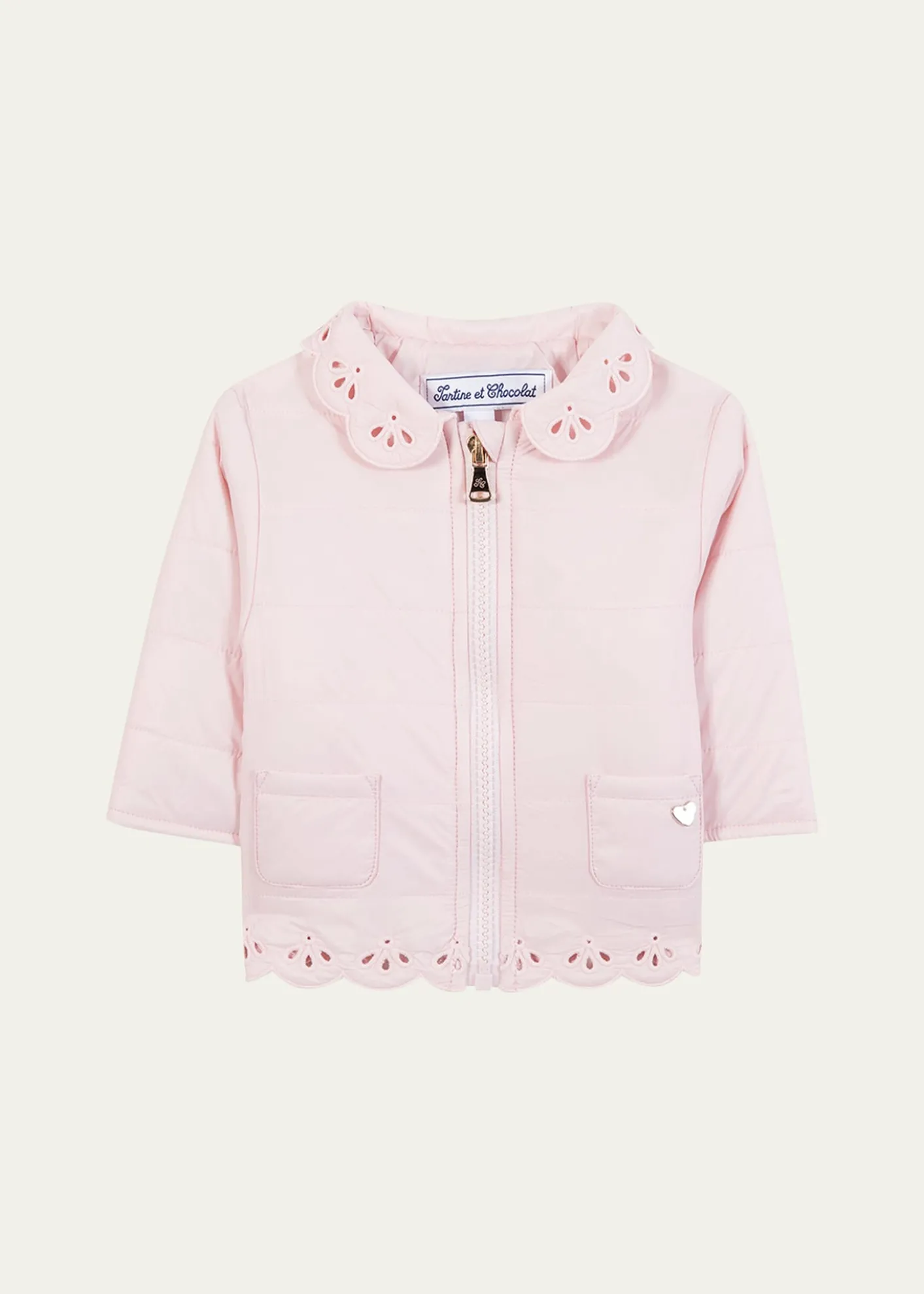 Tartine et ChocolatGirl's Quilted Openwork Jacket, Size 3M-3