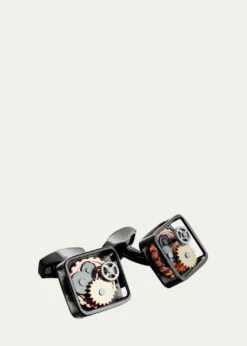 TateossianGunmetal Gear Cuff Links, Silvertone