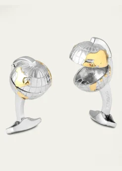 TateossianHinged Oceanic Globe Cufflinks