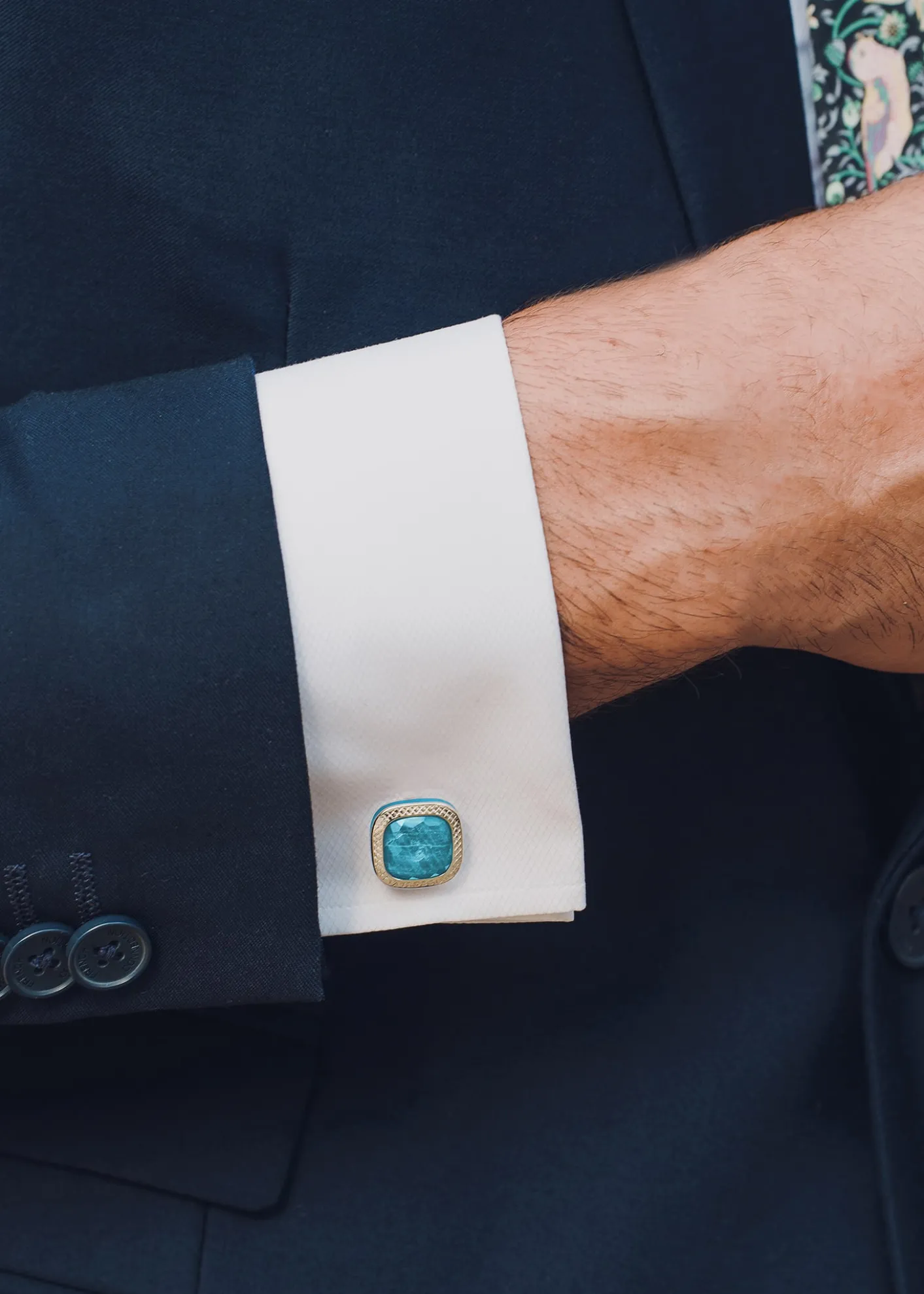 TateossianMen's Apatite Doppione Cushion Cufflinks