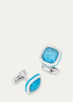 TateossianMen's Apatite Doppione Cushion Cufflinks