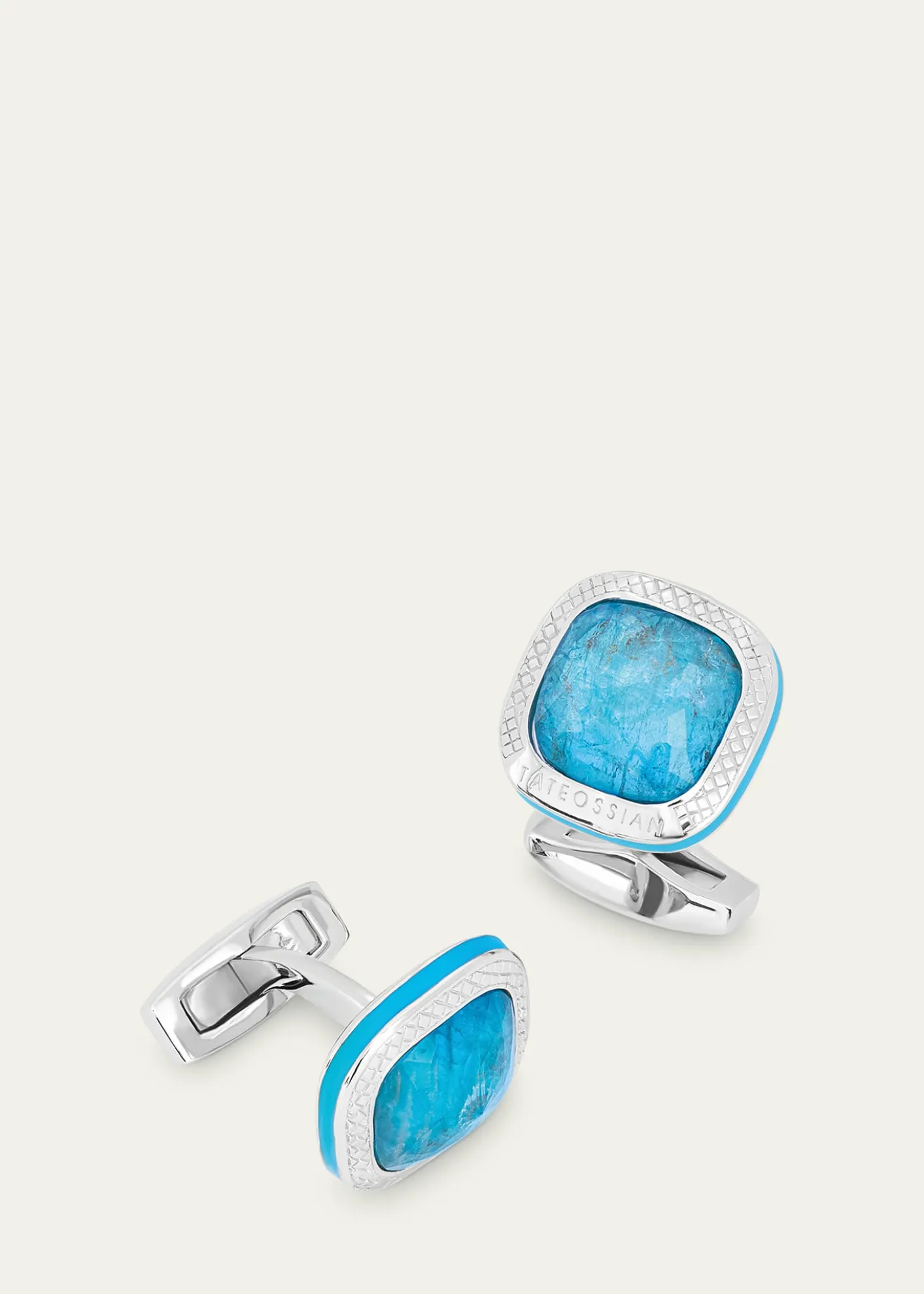 TateossianMen's Apatite Doppione Cushion Cufflinks