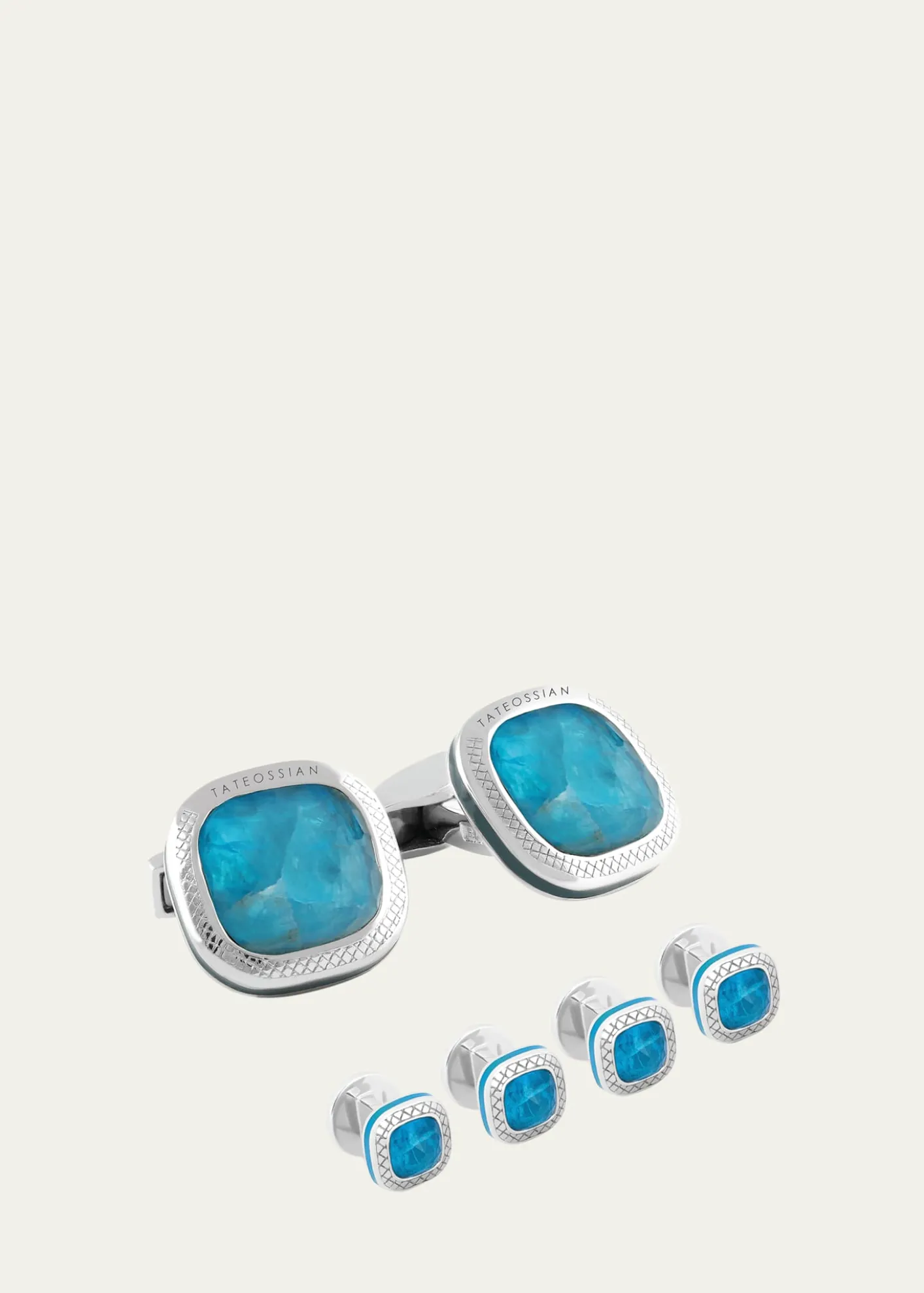 TateossianMen's Apatite Doublet Cufflink Shirt Stud Set