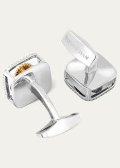 TateossianMen's Diamond and Gemstone Mechanical Gear Cufflinks