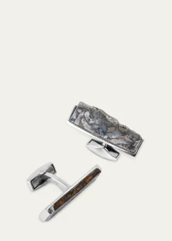 TateossianMen's Limited Edition Meteorite Seymchan Etched Cufflinks