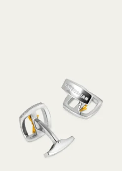 TateossianMen's Limited Edition Gold Nugget Cufflinks in Silver