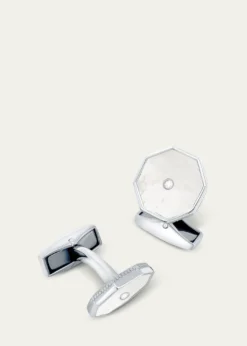 TateossianMen's Mother-Of-Pearl London Eye Cufflinks with Diamonds