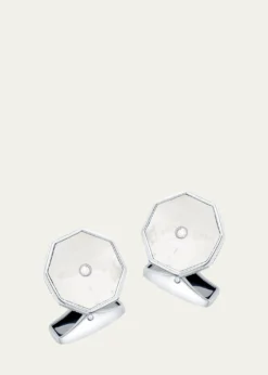 TateossianMen's Mother-Of-Pearl London Eye Cufflinks with Diamonds