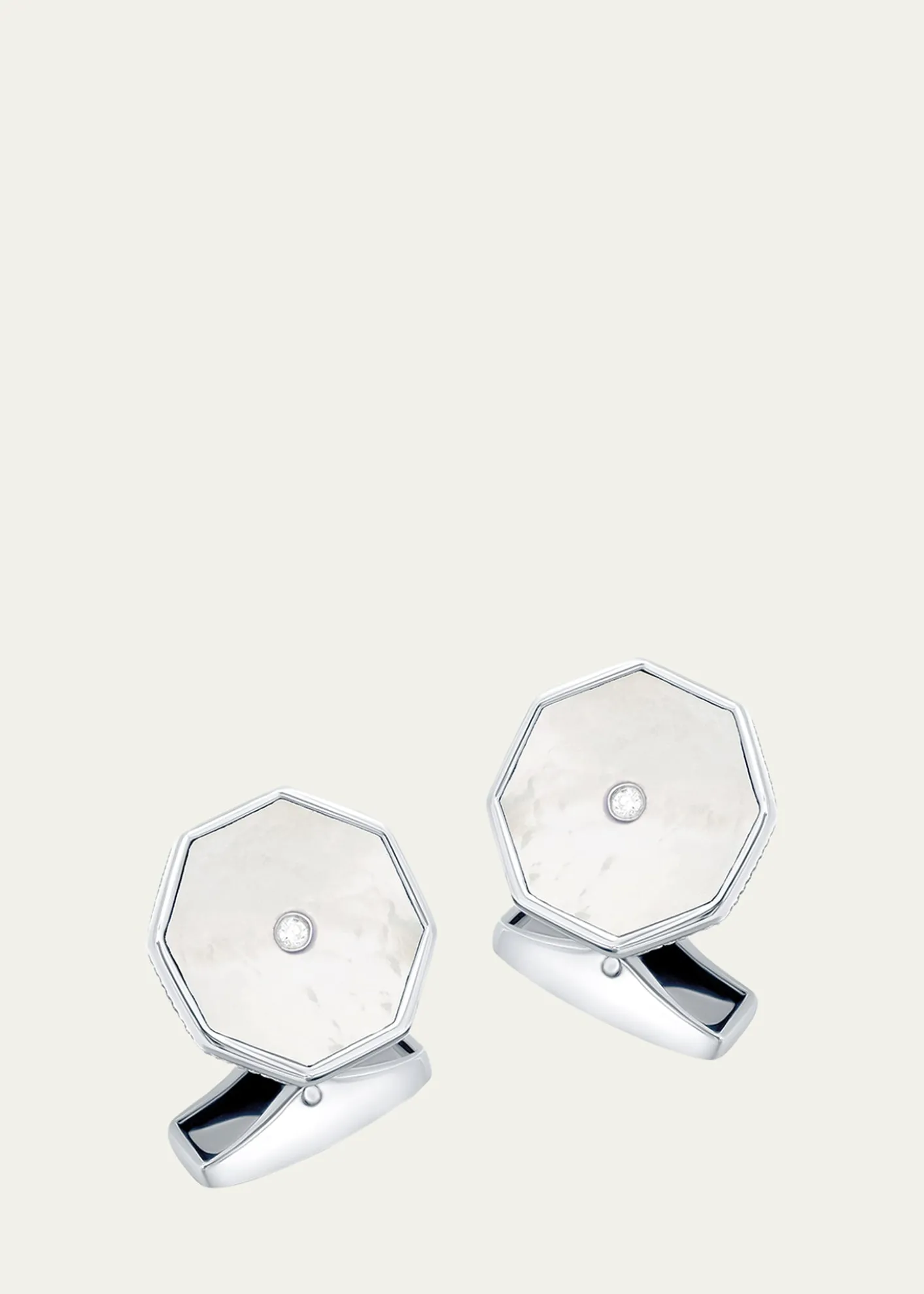 TateossianMen's Mother-Of-Pearl London Eye Cufflinks with Diamonds