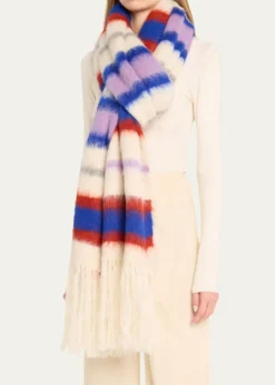 The Elder StatesmanThistle Striped Fur Scarf
