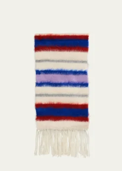 The Elder StatesmanThistle Striped Fur Scarf