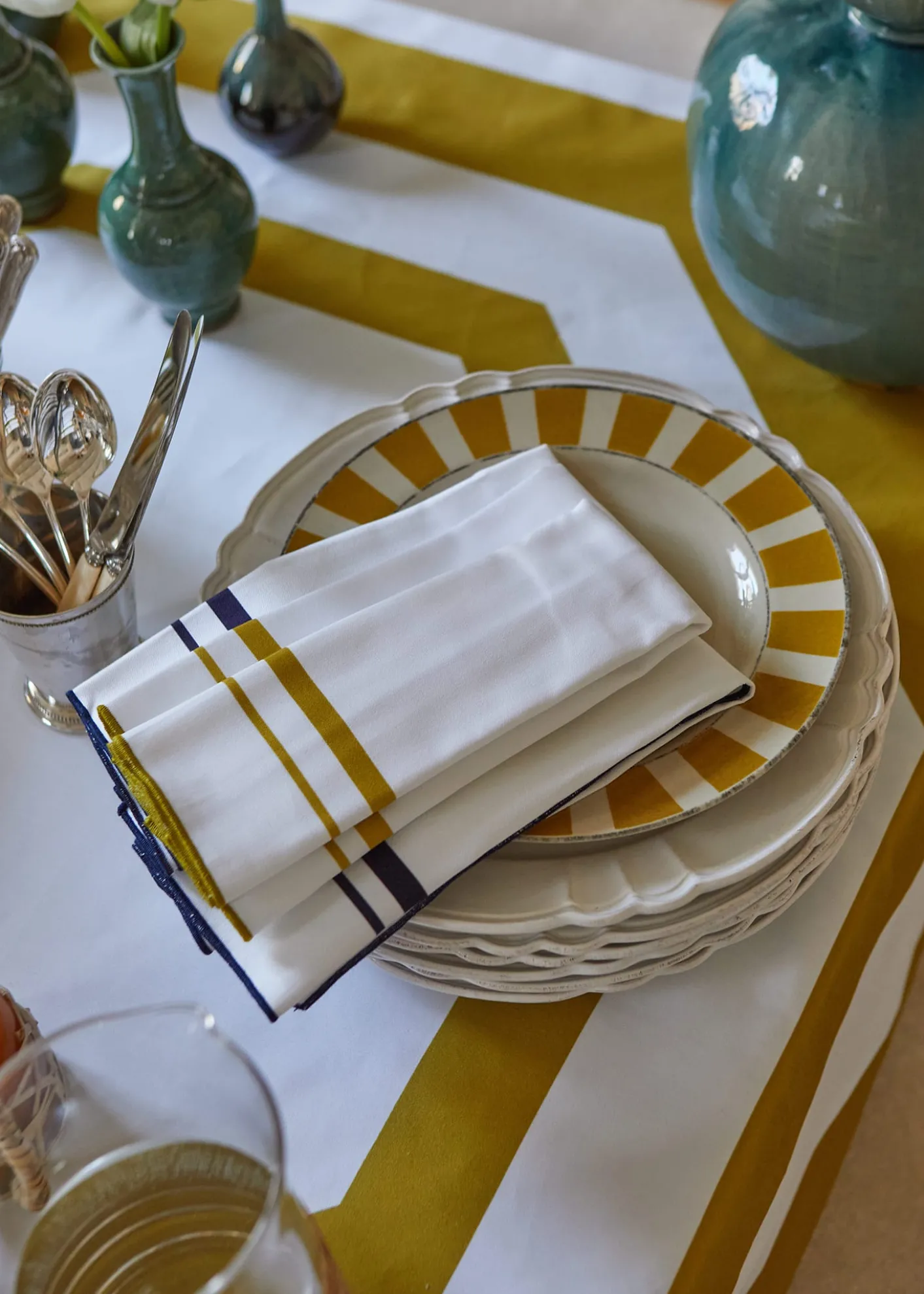 The LinoEssential Yellow Tablecloth, 71" Square