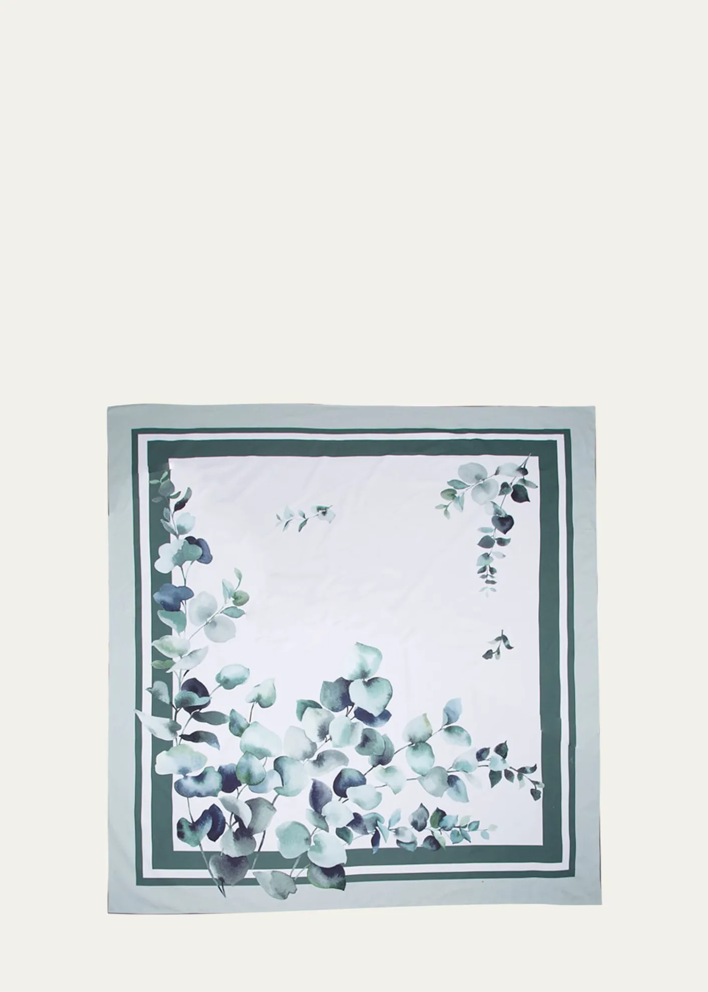 The LinoEucalyptus Green Tablecloth, 71" Square